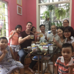 Cameron having dinner with his vietnamese family in Da Nang, Vietnam