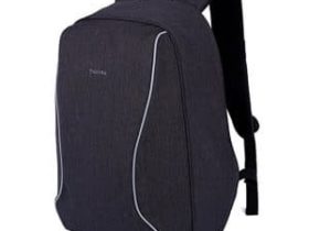 Black Super Light Backpack with white lines