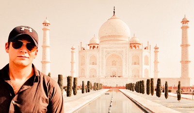 David with the taj mahal