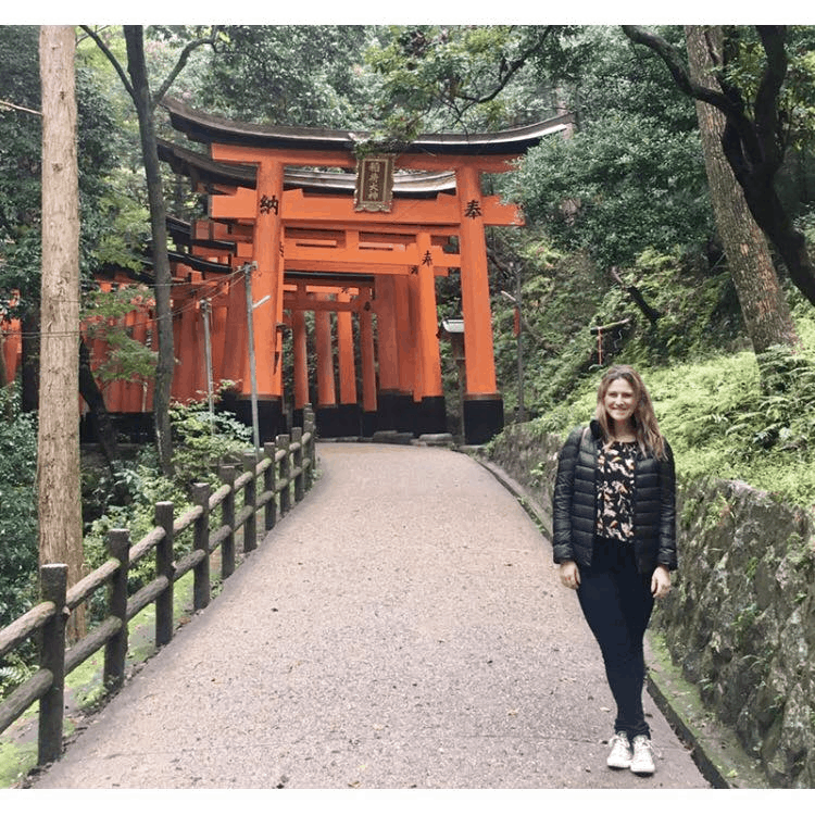 Ali in Japan with Torii gates