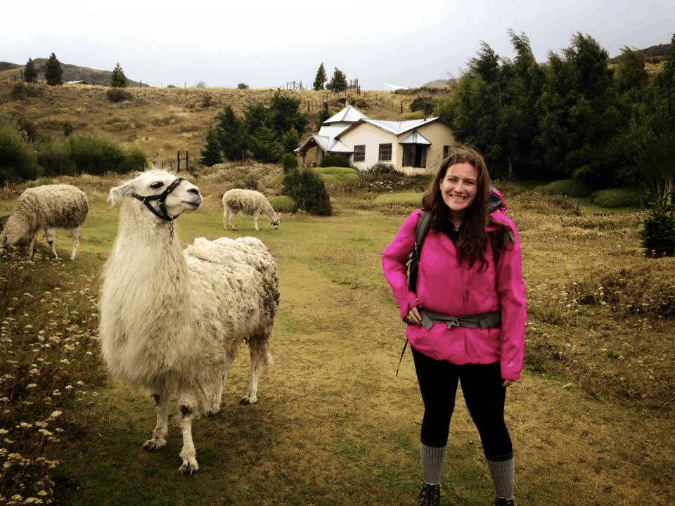 Ali Greene hiking with animals