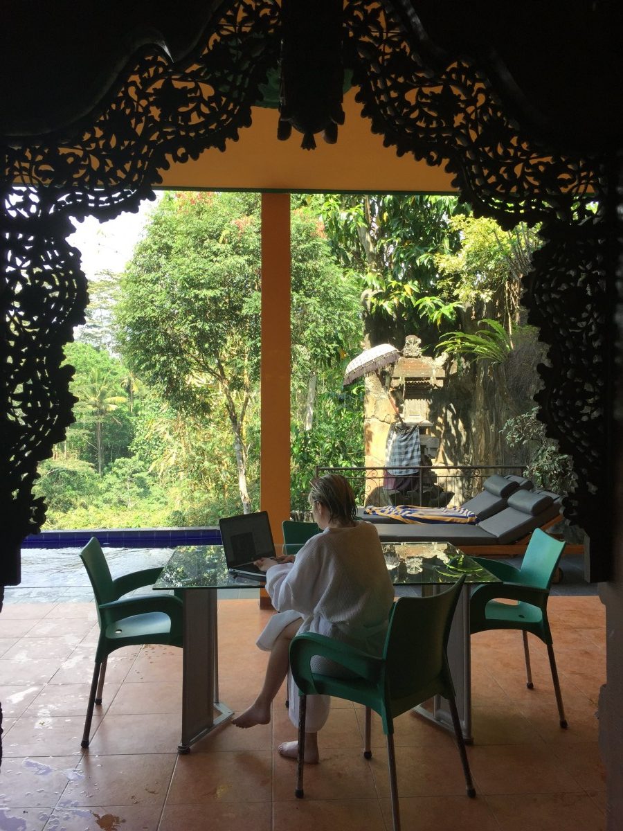 Abi working in Bali