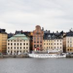 Rover near road and buildings in Gamla stan, Stockholm, Sweden