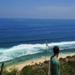 Cameron looking to the beach in Jimbaran, Bali, Indonesia