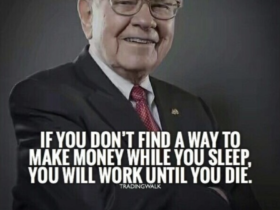 Warren Buffett's portrait with quote