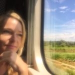 Helen Ryan in a train traveling from Krakow to Warsaw, Poland