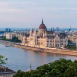Budapest's parliament building with the Danube river in the foreground