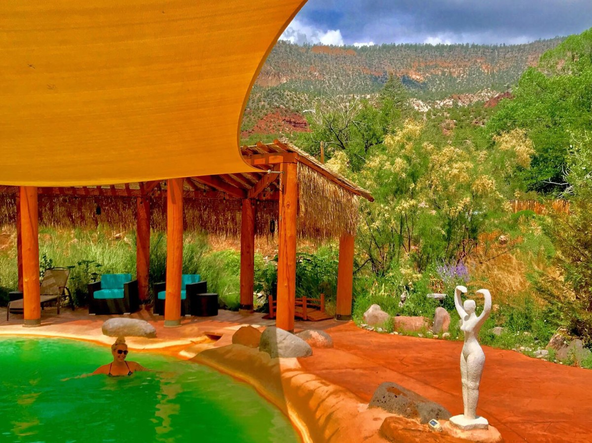 Angela faith martin swimming in a pool in New Mexico