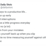 Screenshot from Daily Stoic tweet about the keys to a productive life