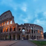 Colosseum in Rome at dawn with no people around yet