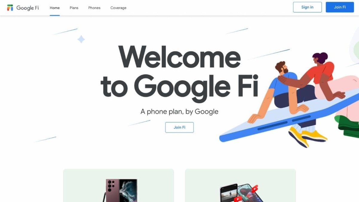 Google Fi homepage