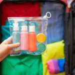 Quart-sized plastic pouch for TSA-approved liquids on check-in luggage