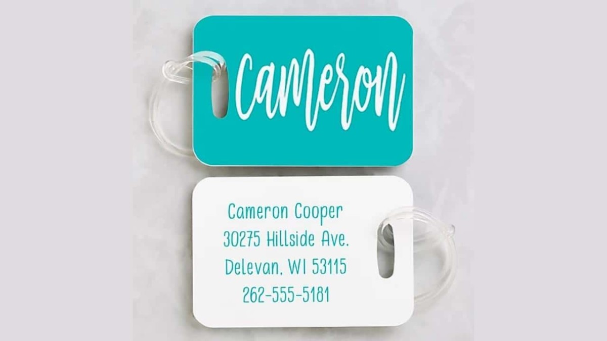 Scripty Style Personalized Luggage Tag
