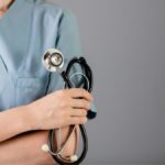 Nurse holding a stethoscope