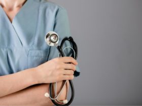 Nurse holding a stethoscope