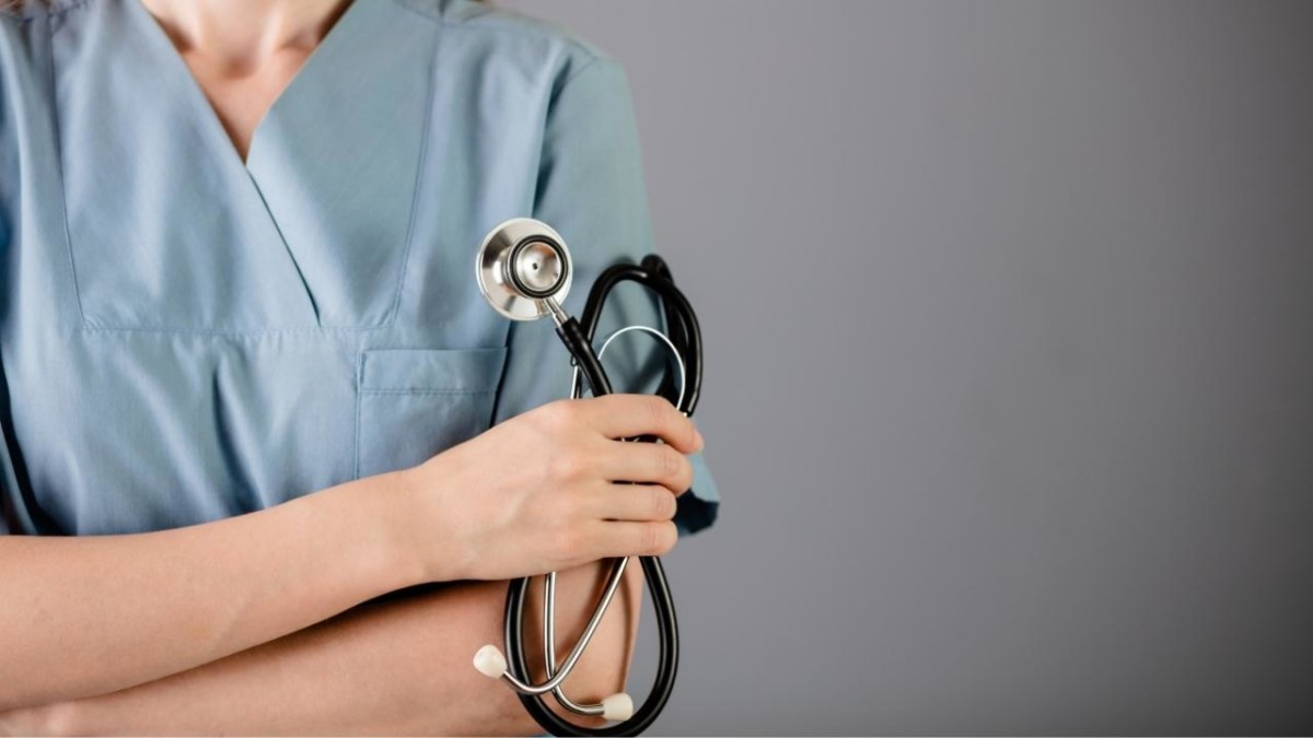 Nurse holding a stethoscope