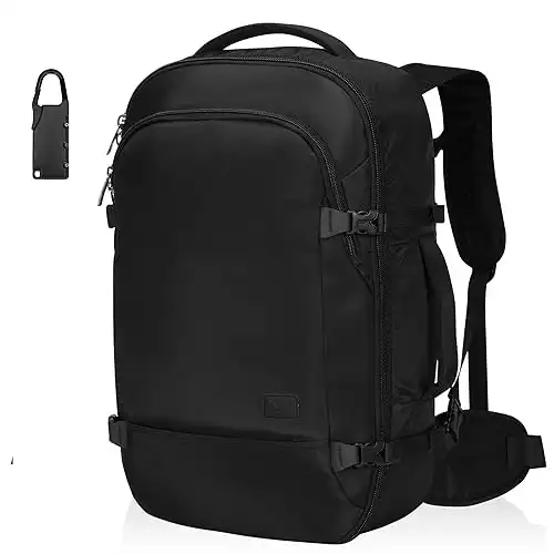 Hynes Eagle 45L Travel Backpack Carry on Backpack Weekender Bag, Black